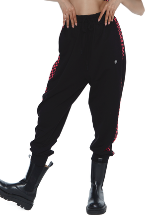 Berry Checker Mix Sweat Pants