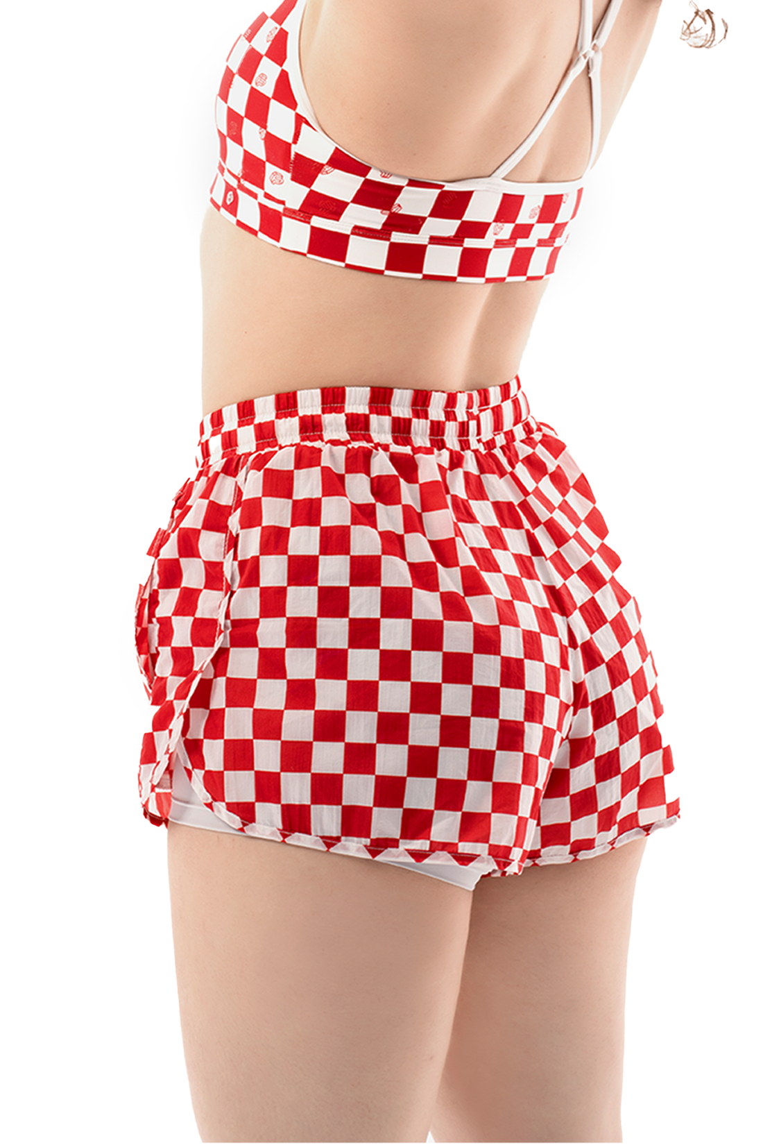 CHERRY/WHITE CHECKER SET