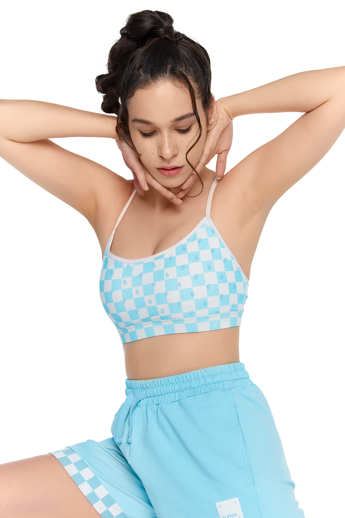 BLUE CHECKER MIX CLASSIC SWEAT SET