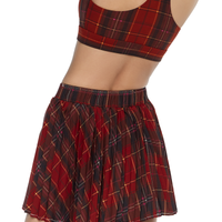 Vintage Red Tartan Sports Skirt